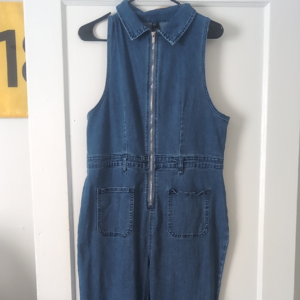 Cider Blue Denim Zip-Up Jumpsuit